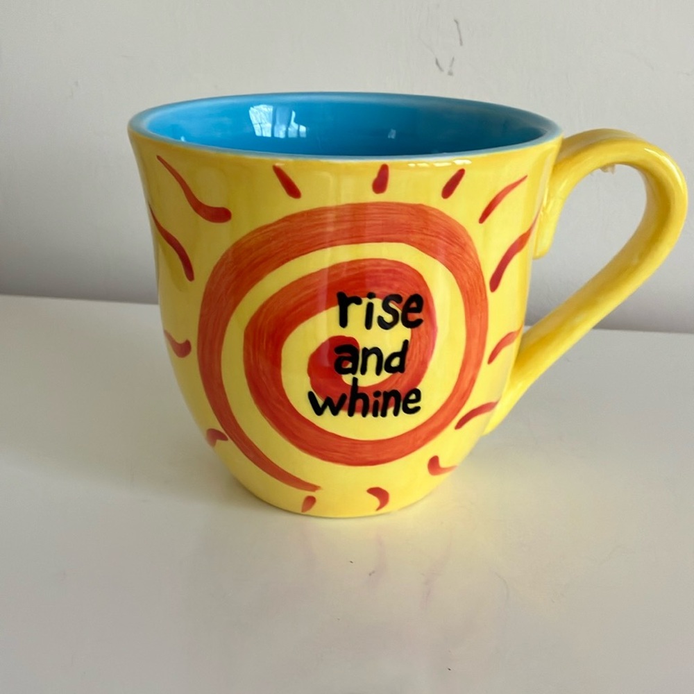 Our Name is Mud Yellow and Blue Ceramic Mug
